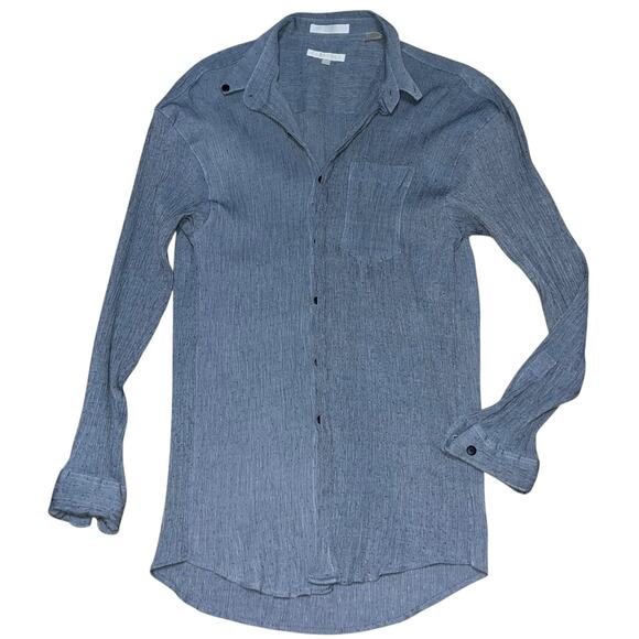 Elliott Tops - Elliott Gray Crinkle Button Up Shirt